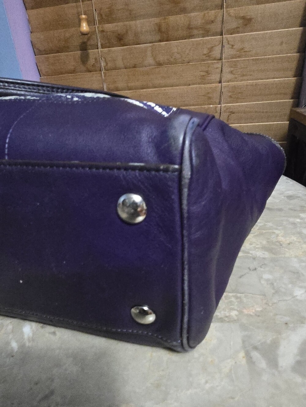 Coach Legacy Candace Purple Zebra Print Leather Satchel Purse - Picture 7 of 14